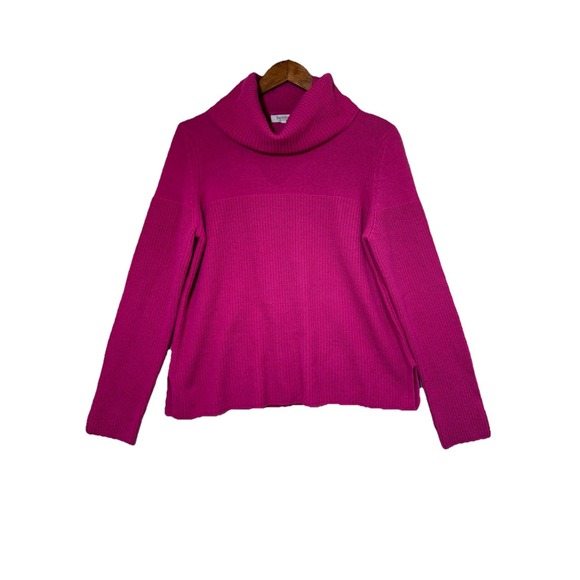 Bartolini Made in Italy Wool Cashmere Blend Cowl Neck Sweater Pink L Soft Knit - Picture 1 of 12